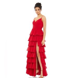 Ieena for macduggal SLEEVELESS GOWN WITH RUFFLED SKIRT